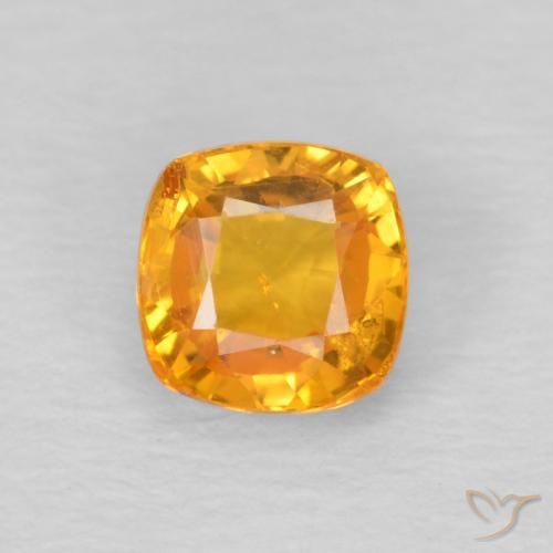 0.70ct 天然 ミディアムオレンジ サファイア, クッション, VS