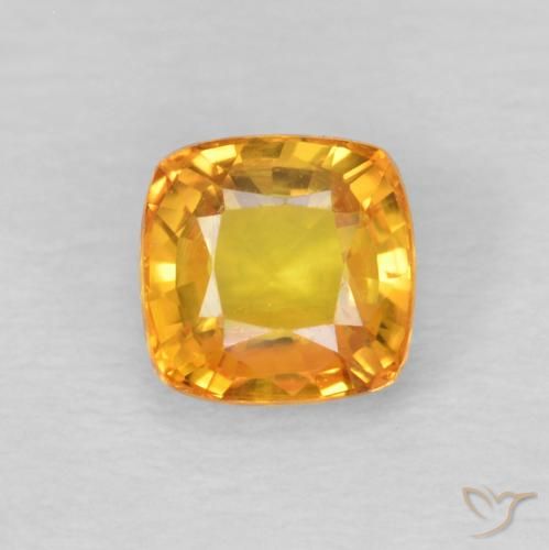 0.68ct 天然 オレンジゴールド サファイア, クッション, VS