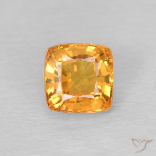 0.56ct 天然 ハニーオレンジ サファイア, クッション, VS