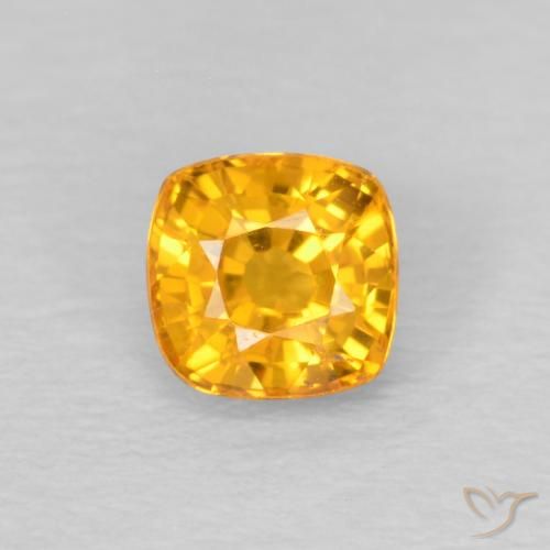 0.53ct 天然 オレンジゴールド サファイア, クッション, VS