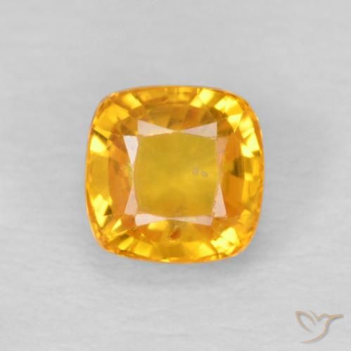 0.77ct 天然 ミディアムオレンジ サファイア, クッション, VS