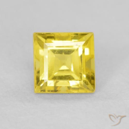 0.57ct 天然 ハニーイエロー サファイア, 四角形, VVS-VS