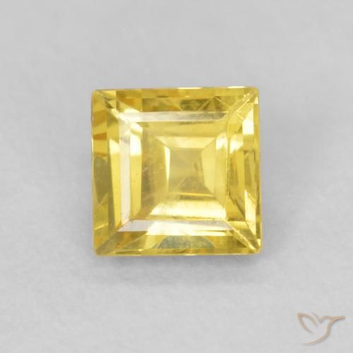 0.49ct 天然 ハニーイエロー サファイア, 四角形, VVS-VS