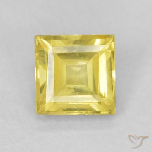0.64ct 天然 Medium Light-Yellow サファイア, 四角形, VS