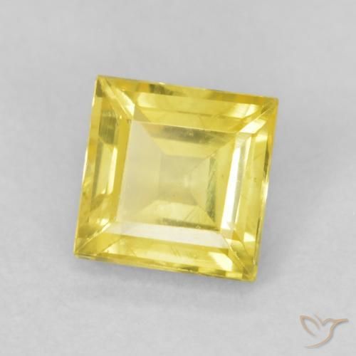 0.64カラットの天然Medium Light-Yellowサファイア、四角形、VS