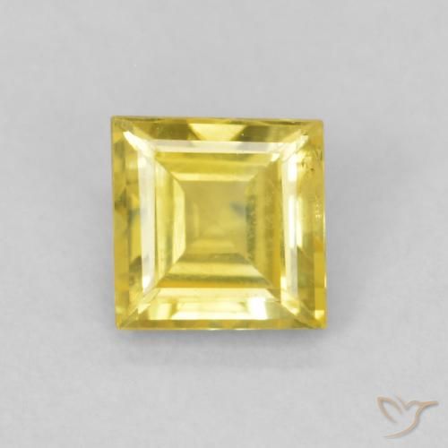 0.48ct 天然 薄いハニーイエロー サファイア, 四角形, VS