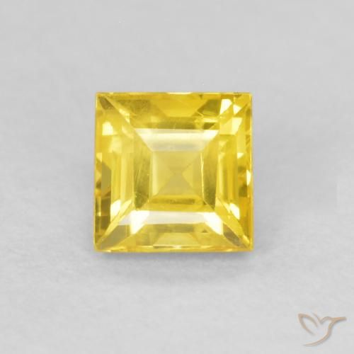 0.51ct 天然 ミディアムイエロー サファイア, 四角形, VS