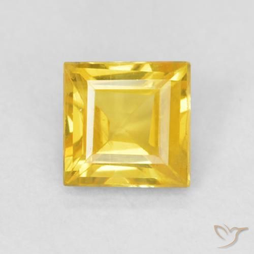 0.56ct 天然 ゴールデンオレンジ サファイア, 四角形, VS