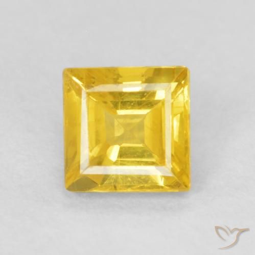 0.59ct 天然 ハニーイエロー サファイア, 四角形, VS