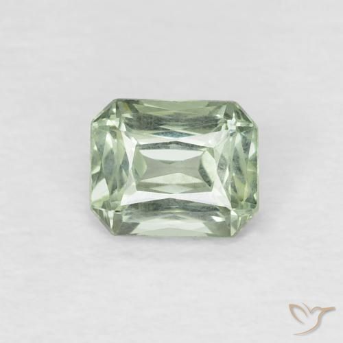 0.49ct 天然 モスグリーン サファイア, エメラルドカット, VVS