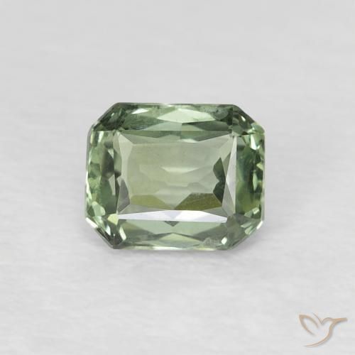 0.59ct 天然 ミディアムグリーン サファイア, エメラルドカット, VVS