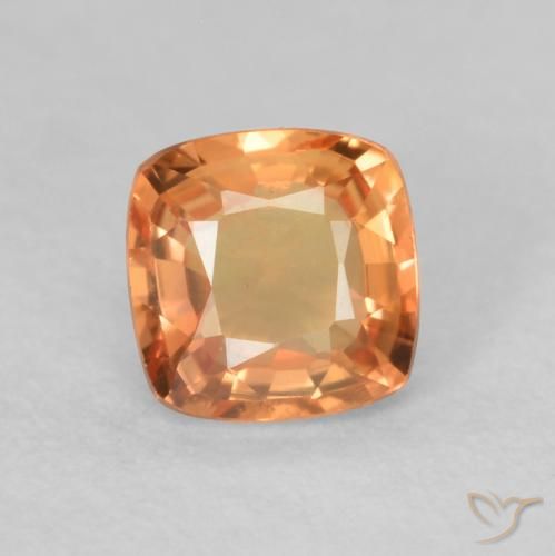 0.50ct 天然 ミディアムオレンジ サファイア, クッション, VVS-VS