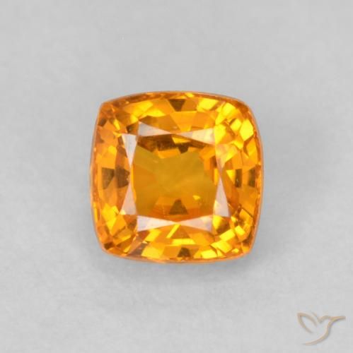 0.56ct 天然 鮮やかなオレンジ サファイア, クッション, VVS-VS