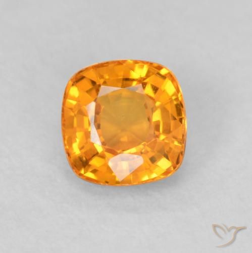 0.48ct 天然 鮮やかなオレンジ サファイア, クッション, VVS-VS