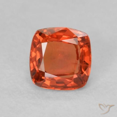 0.54ct 天然 ウォームオレンジ サファイア, クッション, VVS-VS