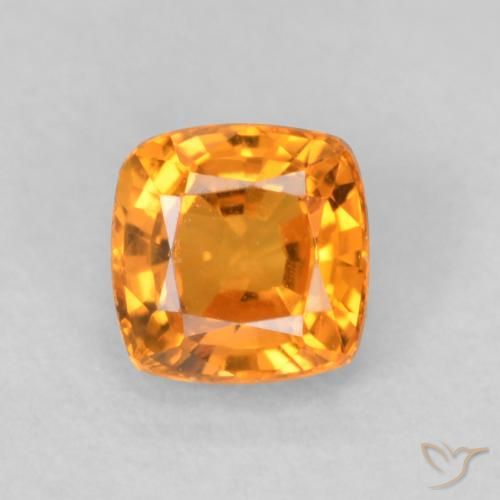 0.55ct 天然 鮮やかなオレンジ サファイア, クッション, VVS-VS