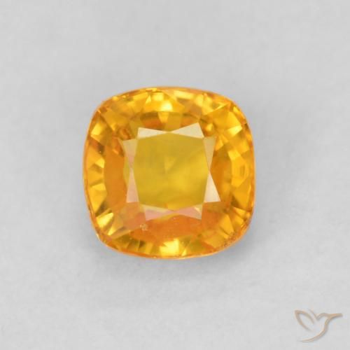 0.68ct 天然 ミディアムオレンジ サファイア, クッション, VVS