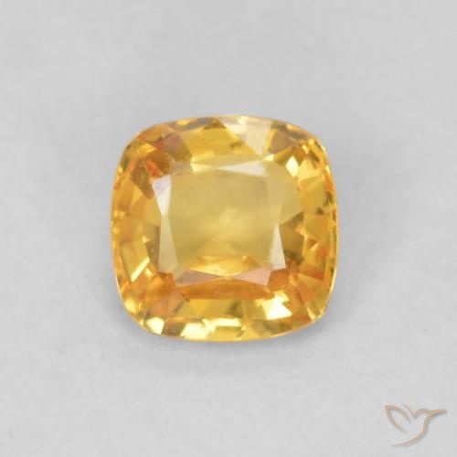 0.54ct 天然 オレンジゴールド サファイア, クッション, VVS