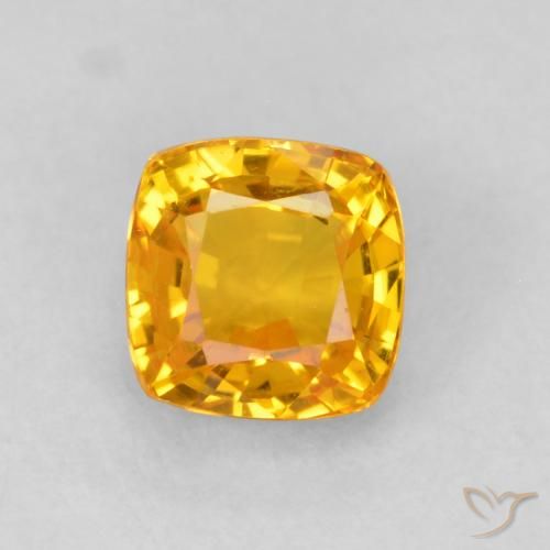 0.78ct 天然 ゴールドオレンジ サファイア, クッション, VVS