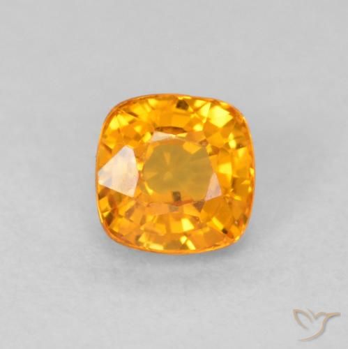 0.56ct 天然 鮮やかなオレンジ サファイア, クッション, VVS