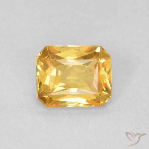 0.45ct 天然 トップゴールド サファイア, エメラルドカット, VVS