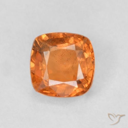 0.69ct 天然 ディープオレンジ サファイア, クッション, VS