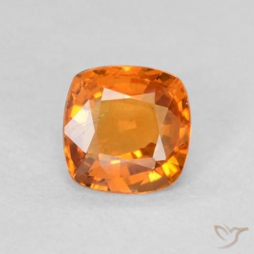 0.56ct 天然 鮮やかなオレンジ サファイア, クッション, VS