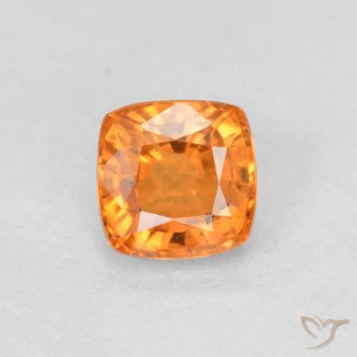 0.53ct 天然 アンバーオレンジ サファイア, クッション, VS