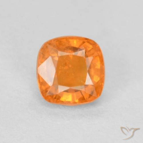 0.55ct 天然 鮮やかなオレンジ サファイア, クッション, VS