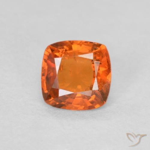 0.47ct 天然 赤みがかったオレンジ サファイア, クッション, VS