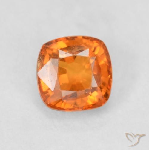 0.67ct 天然 ファイアオレンジ サファイア, クッション, VS