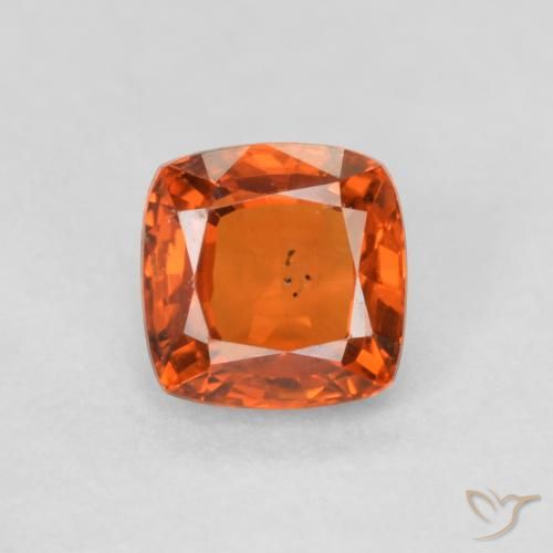 0.60ct 天然 赤みがかったオレンジ サファイア, クッション, VS