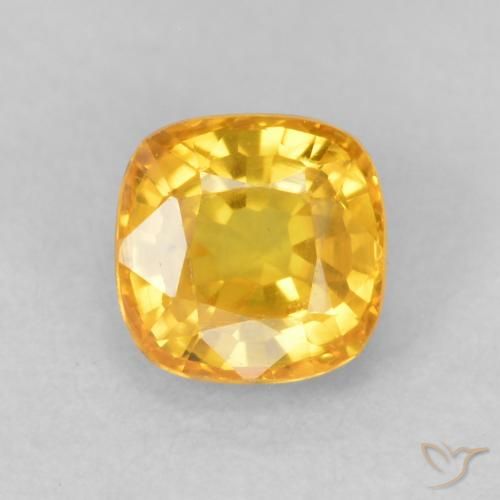 0.64ct 天然 ゴールドオレンジ サファイア, クッション, VVS-VS
