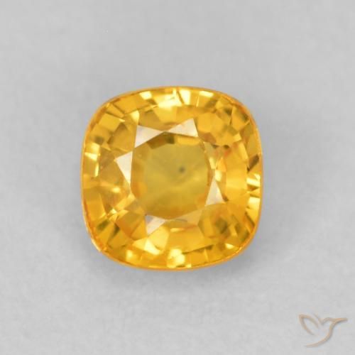 0.56ct 天然 ゴールドオレンジ サファイア, クッション, VVS-VS