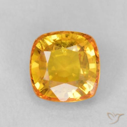 0.68ct 天然 ミディアムオレンジ サファイア, クッション, VS-SI