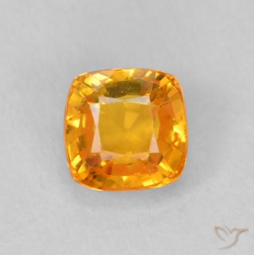 0.52ct 天然 オレンジゴールド サファイア, クッション, VVS-VS