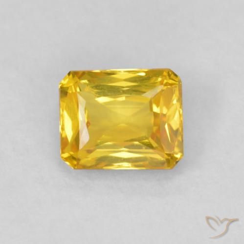 0.48ct 天然 ゴールデンオレンジ サファイア, エメラルドカット, VVS-VS