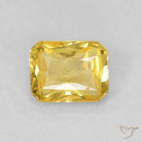 0.51ct 天然 深い黄色 サファイア, エメラルドカット, VVS-VS