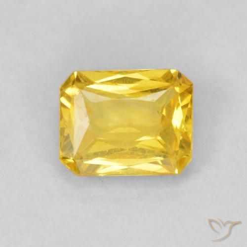 0.49ct 天然 ハニーイエロー サファイア, エメラルドカット, VVS-VS