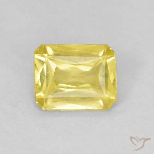 0.47ct 天然 アーシーイエロー サファイア, エメラルドカット, VVS-VS