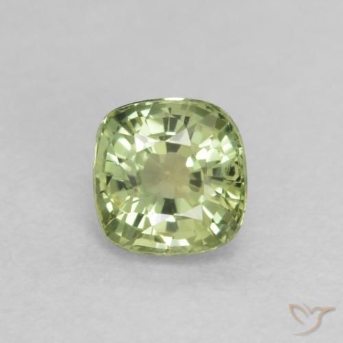 0.55ct 天然 ライトグリーン サファイア, クッション, VS