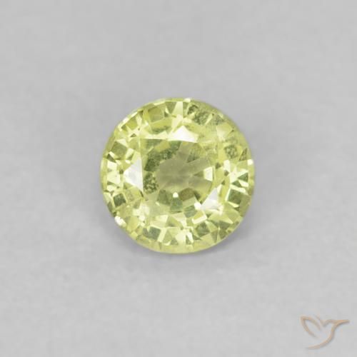 0.33ct 天然 ミディアムイエロー サファイア, ラウンド, VVS-VS