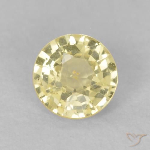 0.44ct 天然 ウォームイエロー サファイア, ラウンド, VS