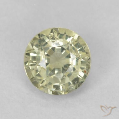 0.49ct 天然 ライトイエロー サファイア, ラウンド, VS