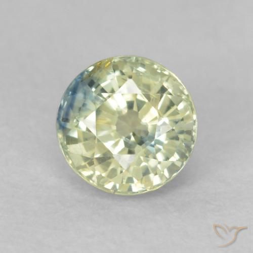 0.58ct 天然 Medium Light-Yellow サファイア, ラウンド, VS
