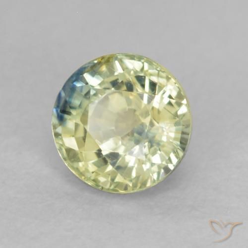 0.58カラットの天然Medium Light-Yellowサファイア、ラウンド、VS