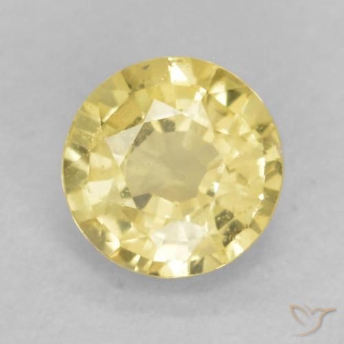 0.44ct 天然 ライトイエロー サファイア, ラウンド, VS