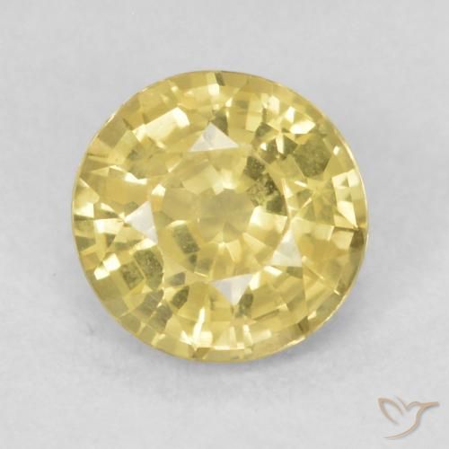 0.48ct 天然 ライトイエロー サファイア, ラウンド, VVS-VS