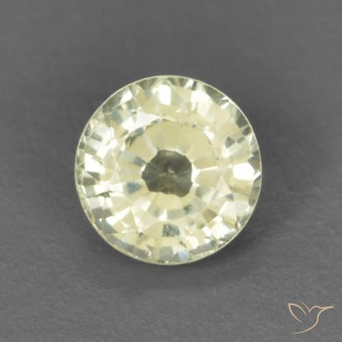 0.40ct 天然 ライトイエロー サファイア, ラウンド, VVS-VS