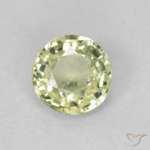 0.39ct 天然 ライトイエロー サファイア, ラウンド, VS